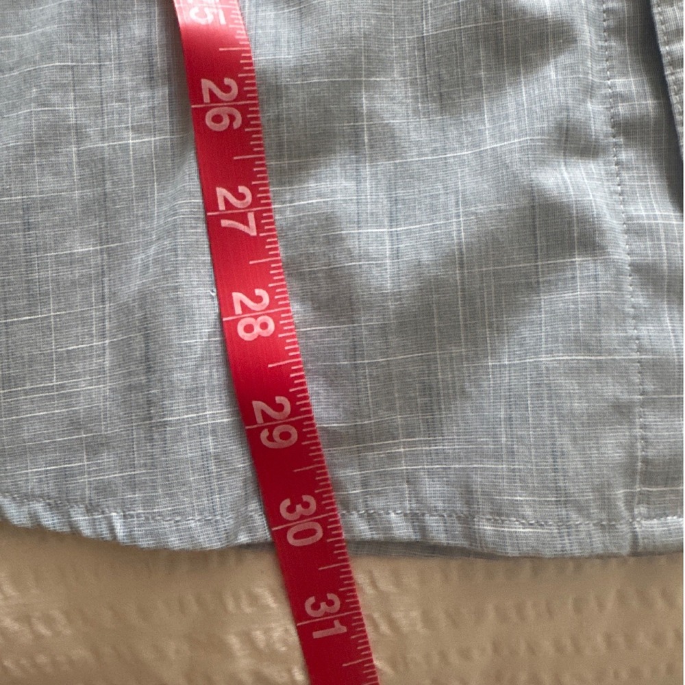 Kuhl Button Down Shirt Blue Slub Textured Short Sleeve Mens Large - Picture 5 of 5